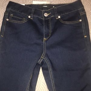 Harper mid rise dark rinse skinny stretch jeans